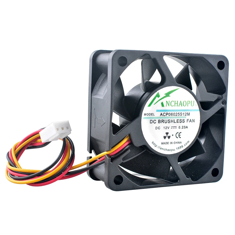 ANCHAOPU 6cm 60mm wentylator 6025 60x60x25mm DC12V 0.23A 3000rpm wentylator chłodzący do obudowy ładowarki procesora