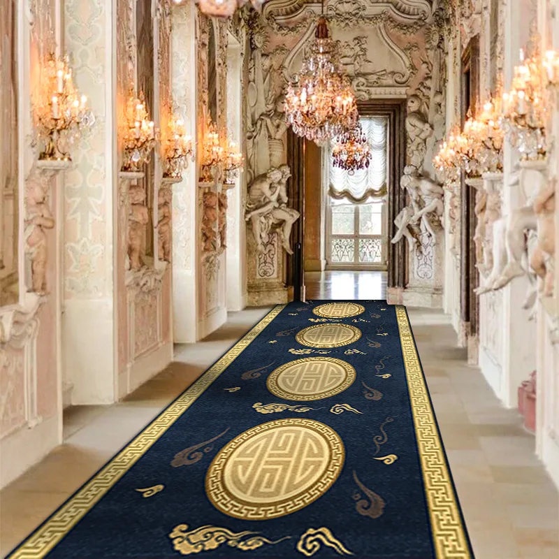 

Chinese Style Corridor Aisle Carpet Hotel Hotel Stairs Non-Slip Floor Mats Home Entrance Carpet Custom Corridor Long Carpet