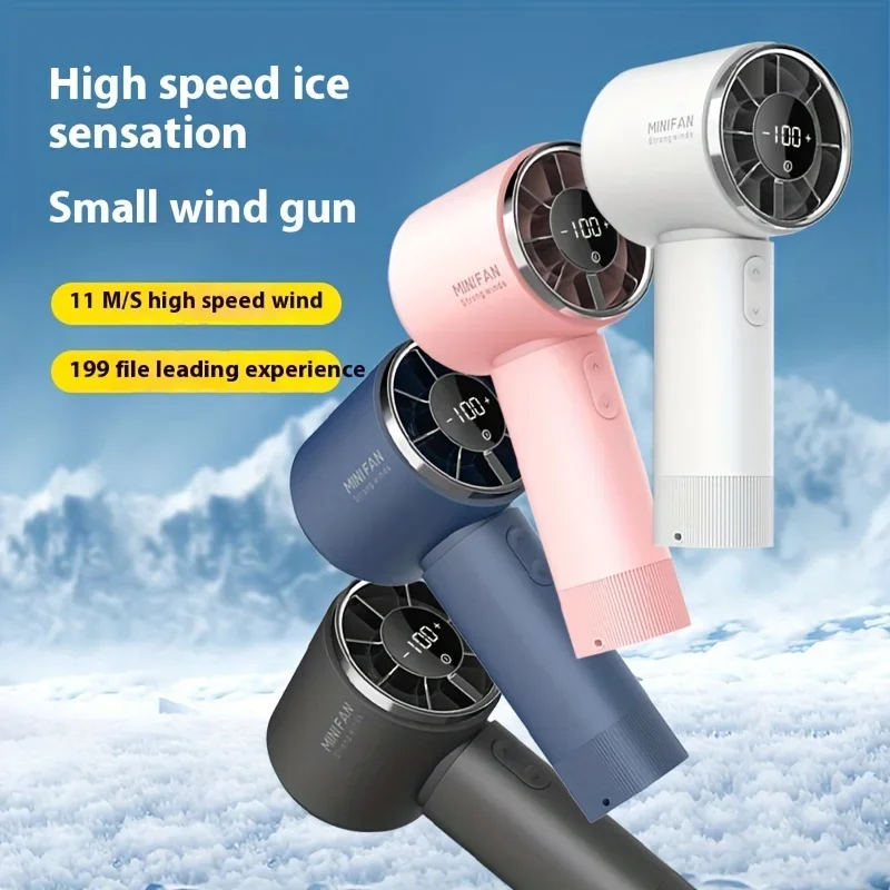 1PC 3600mAh Handheld Portable Fan Rechargeable Pocket Fan Portable Air Cooling Mini Fan USB For School, Outdoor Use, Camping,