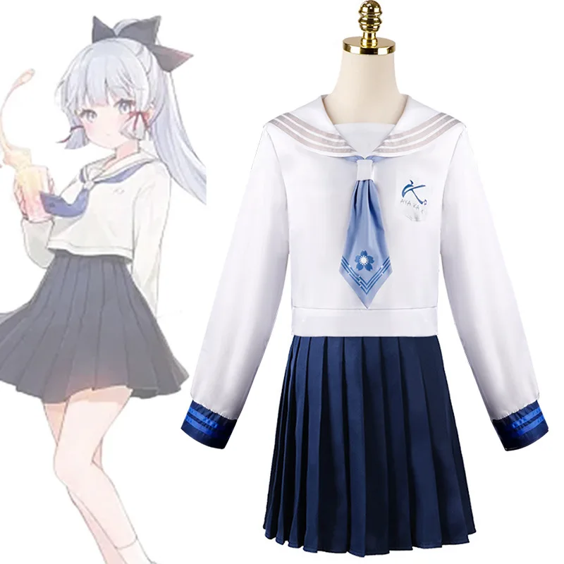 

Xicha Co Branded Kamisato Ayaka Jk Uniform Full Pleated Skirt Halloween Costume Cosplay