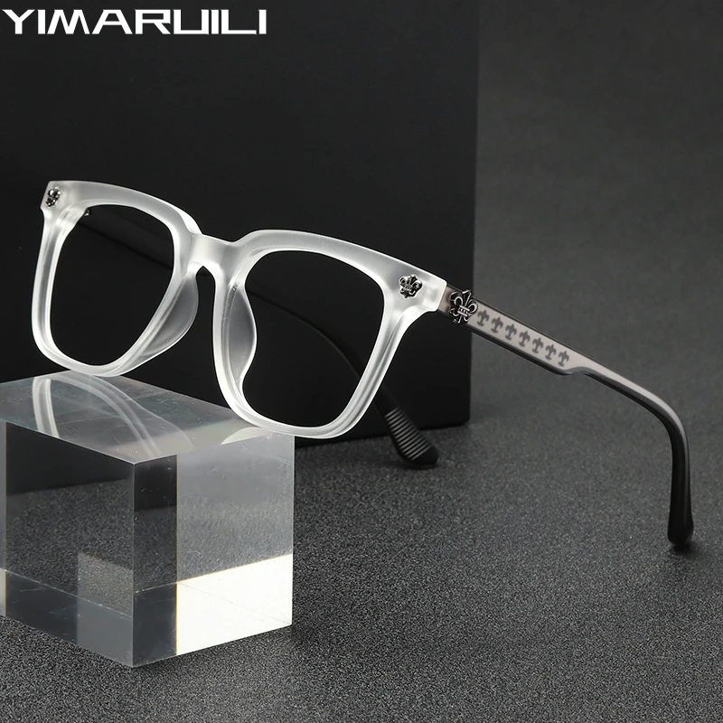 YIMARUILI-Lunettes carrées rétro pour hommes, lunettes de haute qualité, grand visage, contrevenants optiques, tendance de la mode, TL72318, TR90