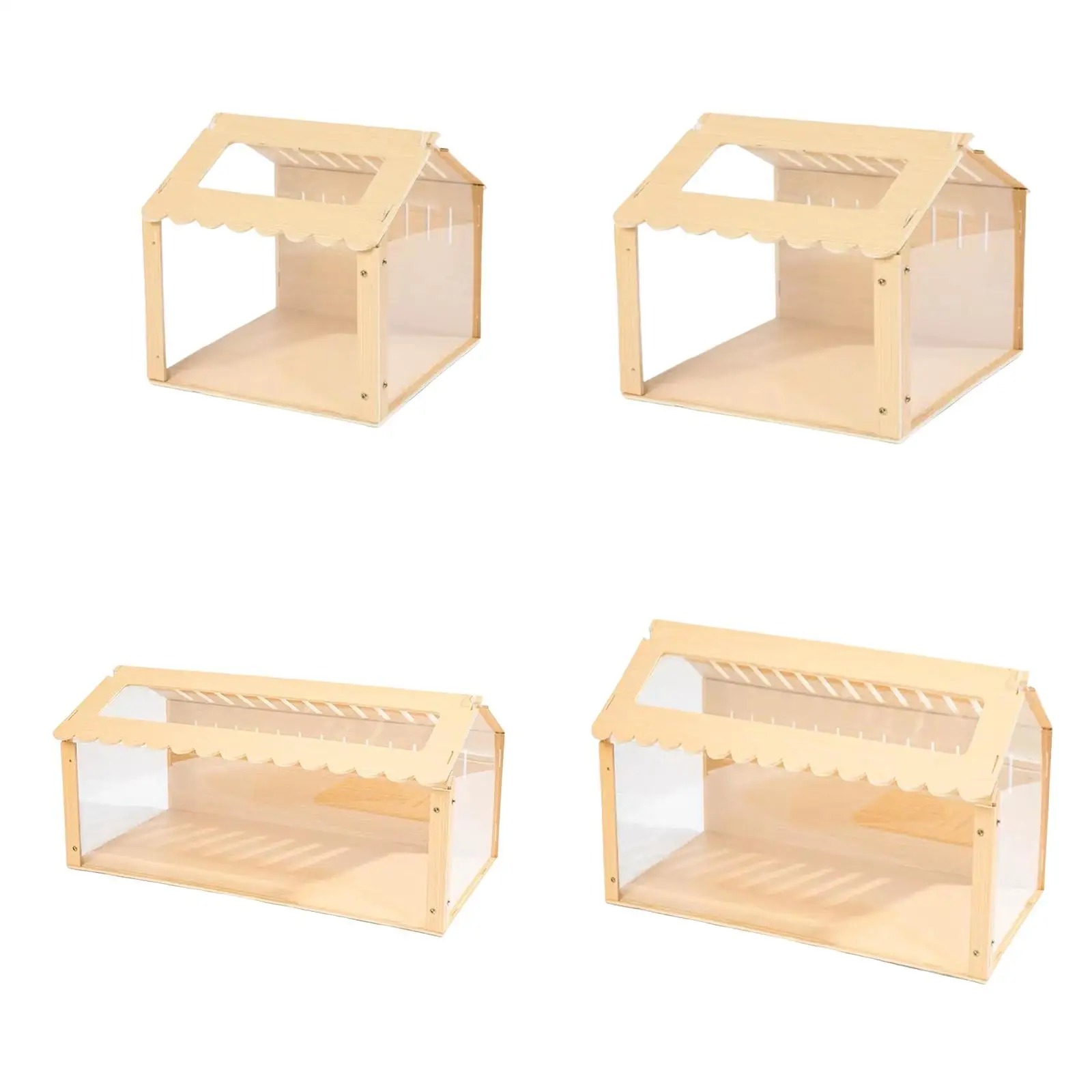 Hamster Wood Cage Habitat Exercise Toy Mice Rat Habitat Nesting Villa Breathable for Guinea Pig Gerbils Rutin Chicken Hideaway