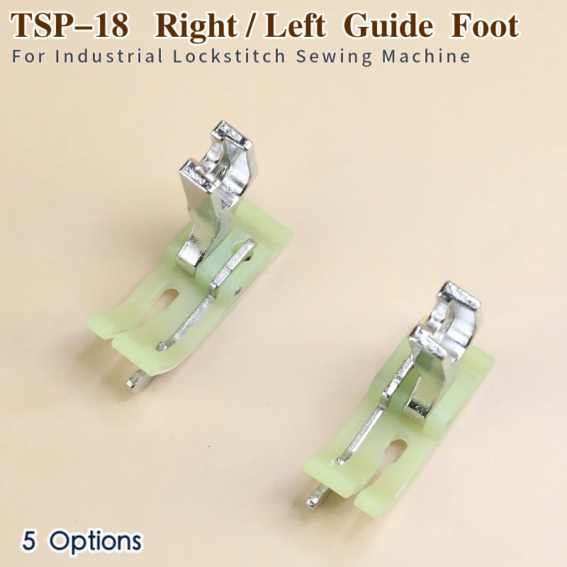 Calcador de plástico para máquina de costura, guia tsp-18 ponta direita/esquerda para máquina de costura industrial, acessórios de vestuário para máquina de costura juki brother