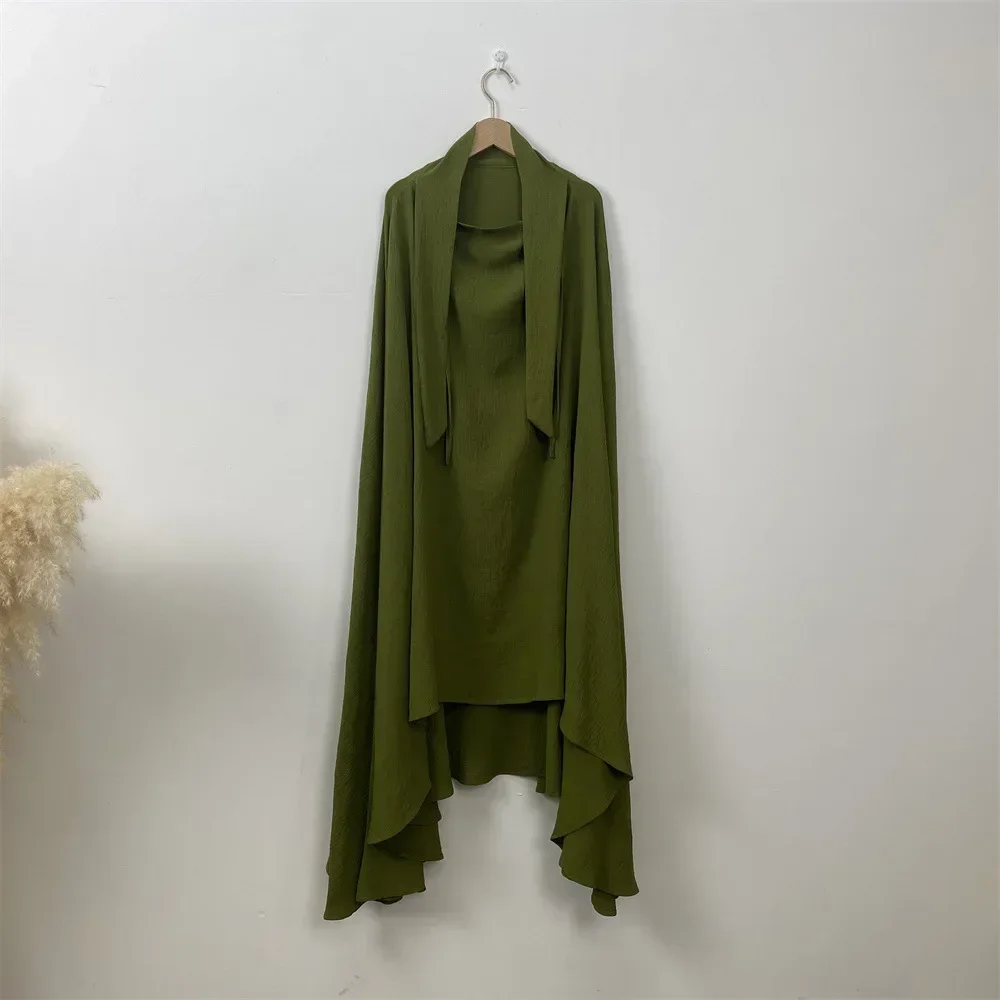 

Мягкий креповый скромный химар-абайя, дубайский исламский арабский мусульманский хиджаб, платье для женщин, никаб, кебая, роба, женское мусульманское платье, никаб, для Ид и Рамадана