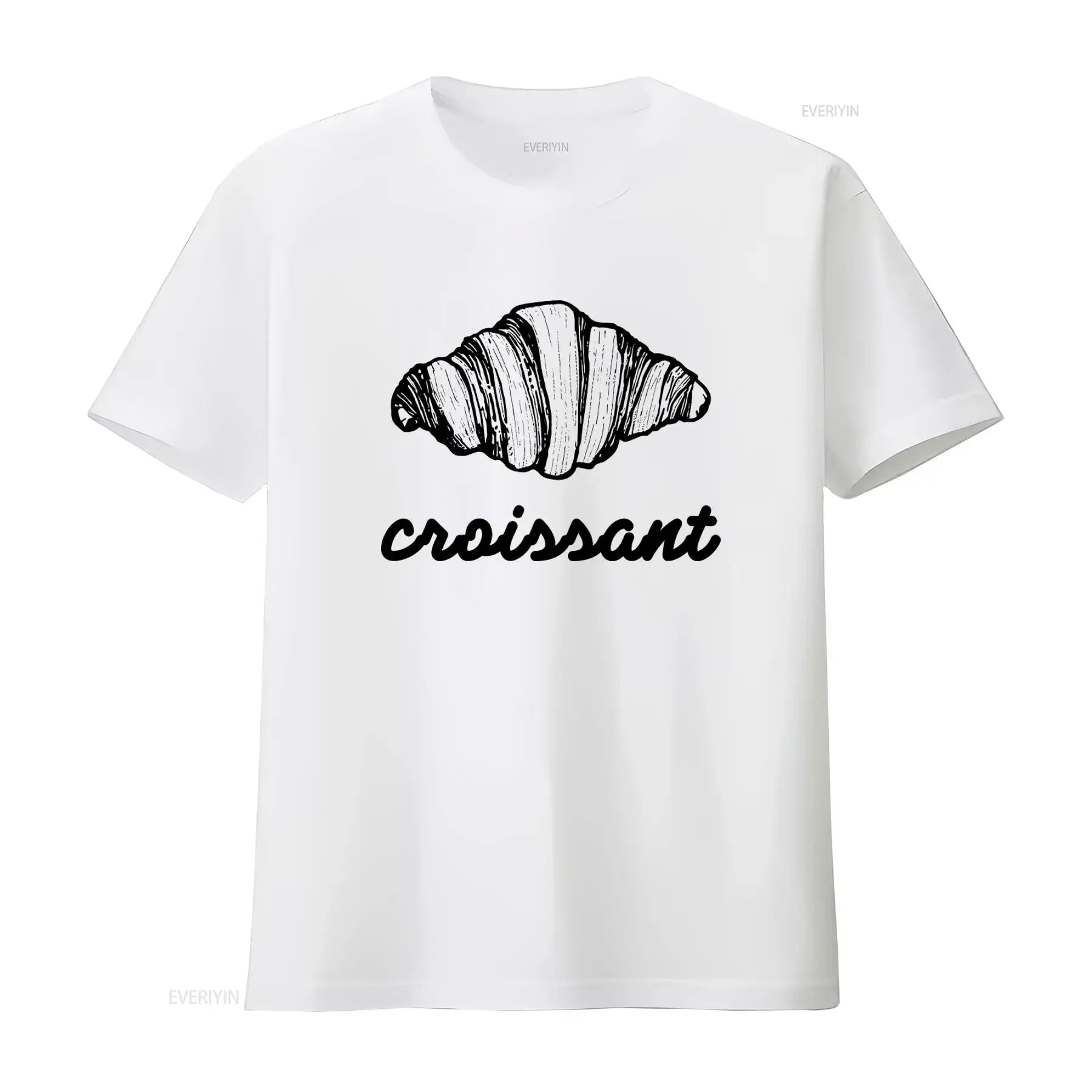 Croissant T Shirt French Pastry Illustration Perfect for Bakers Foodies Unique Bakery Drawing Design vintage Washed Breathable