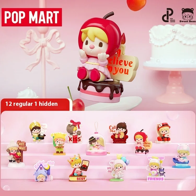 Подлинная слепая коробка серии Pop Mart Sweet Bean The Language Of Love Mystery Box Детский сюрприз Любимый подарок на день рождения Новый продукт