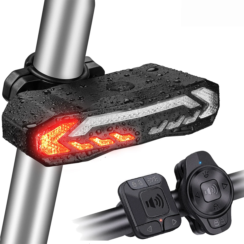 AliExpress NONE Extractme Bicycle Rear Light Alarm Waterproof Rechargeable Scooter Bike Turn Signal Warning Lamp Auto Brake Light