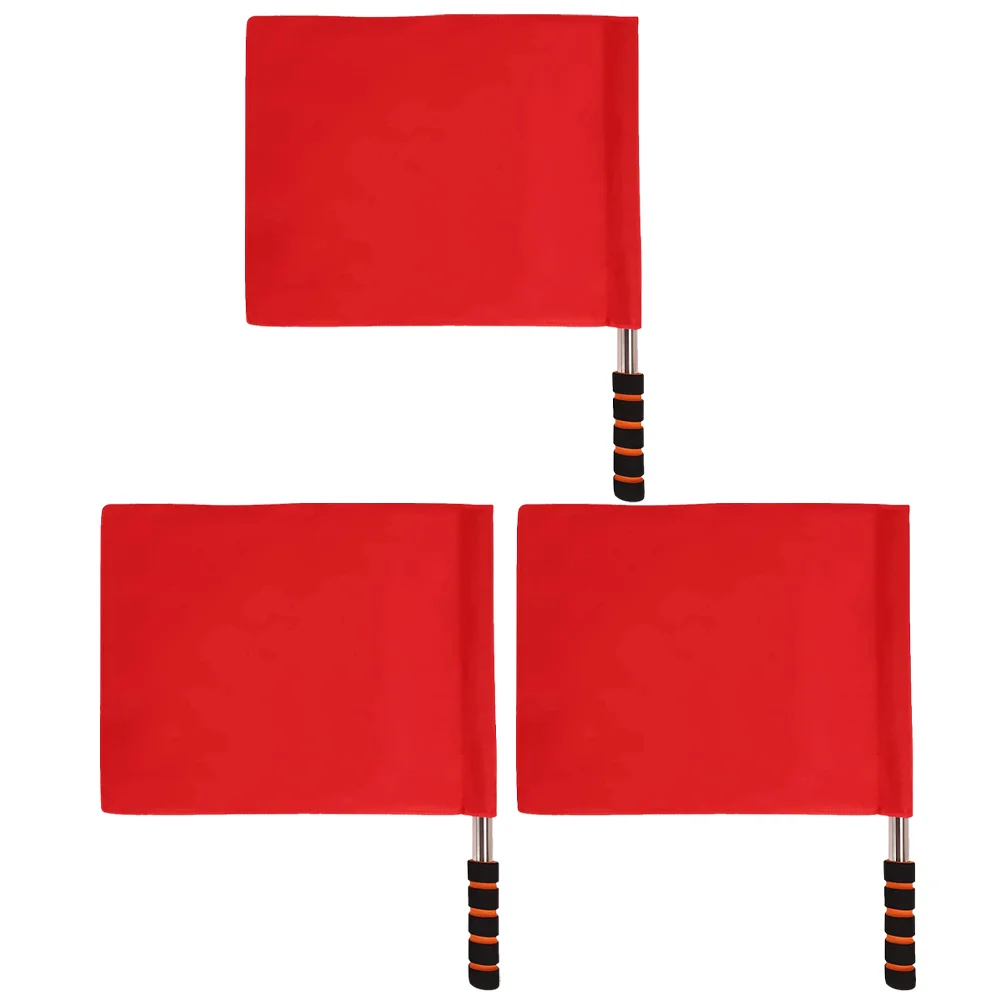 3 Pcs Referee Flag Traffic Flags Match Safety Signal Soccer Equipment Waving Sports Race Fan Cheering