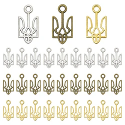 40pcs Three Color National Emblem of Ukraine Charms Alloy Metal Pendants For  DIY Bracelet Necklace Jewelry Accessories Makings