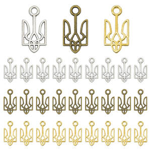 40pcs Three Color National Emblem of Ukraine Charm...