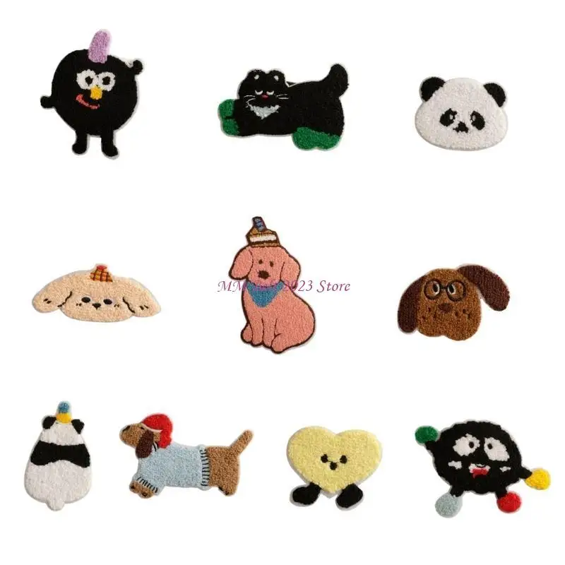 49ME 10 -stuks borduurwerklijsten Patches Animal Stickers Non -Ssewing voor kinderen en volwassenen