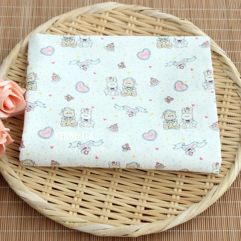 

40 Cotton Poplin, Cute Cartoon Flower, Digital Printing, Children's Clothing Fabric.