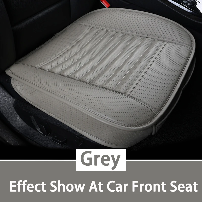 Car Seat Cover PU Leather Cushion All Season Universal Anti Slip Breathable And Easy To Clean Black Front Seat Protective Cove