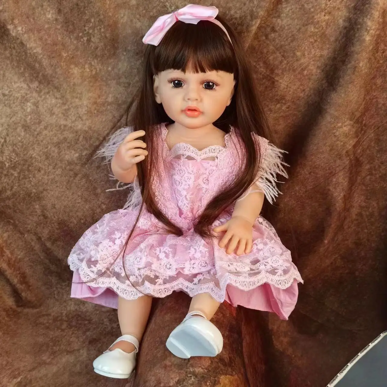 Sukienka Reborn Baby Girl lalki 55 cm pełny silikon Bebe Reborn Princess prezenty urodzinowe moda dziecko makijaż zabawkowy Model