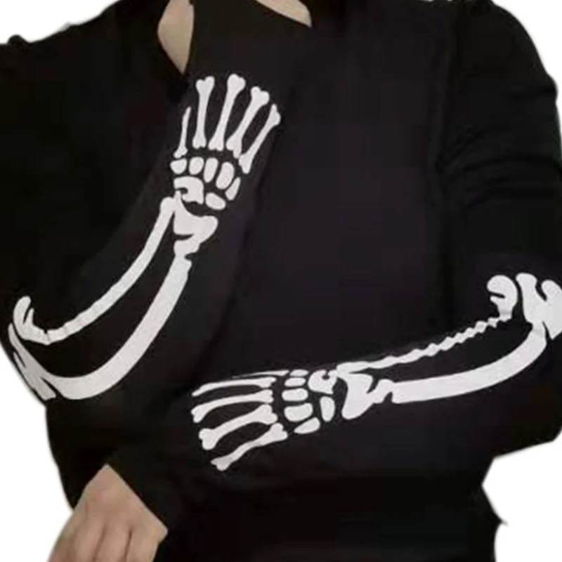 Conjunto hasta rodilla con manga nuevo estilo para mujer, Halloween, manga más cálida para brazo con