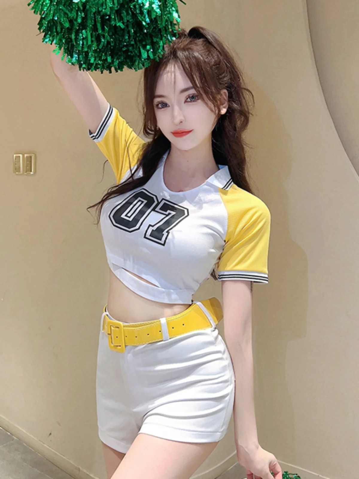 

Молодежная энергия ort Sve круглый Ne комплект из двух предметов с полым буквенным дизайном Fooall Babes Student Cheerle Outfit ortie