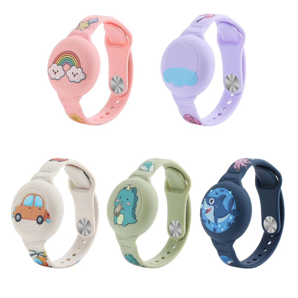 Cartoon Wristband Waterproof Kids Watch Band Silicone Toddler Holder Wristband for Apple Airtag