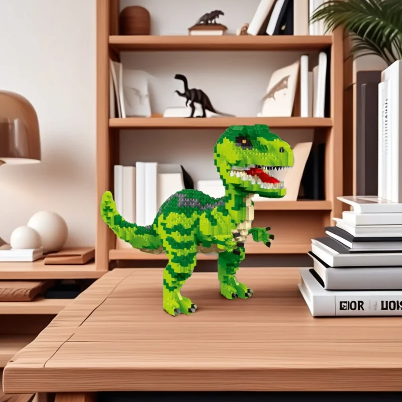 

1000+ деталей конструктора Тираннозавр и Велоцираптор, крутые, забавные игрушки для украшения дома и сборки коллекций, праздничный подарок (без коробки)