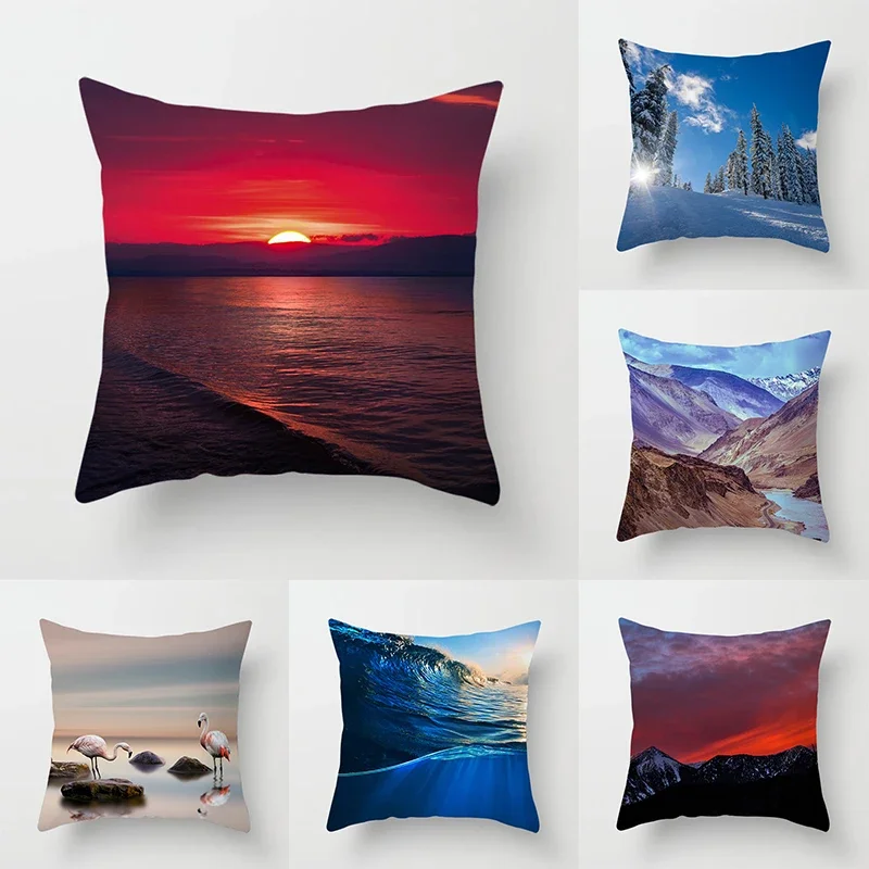 

Natural World Landscape Throw Pillow Cover Sofa Decor Car Office Seat Cushion Room Bedside Home