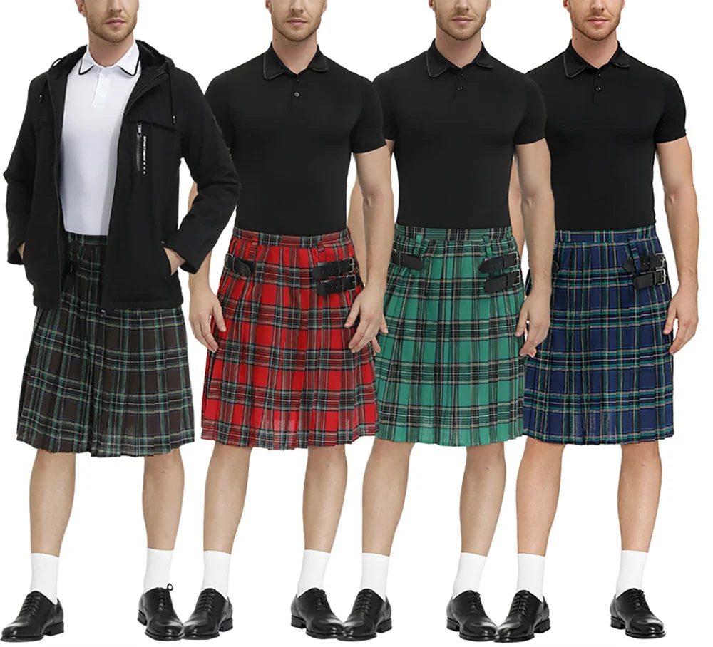 

Men's Kilt Cotton Traditional Tartan Kilt Scottish Highland Kilt St. Patrick's Day Carnival Cosplay Clothes