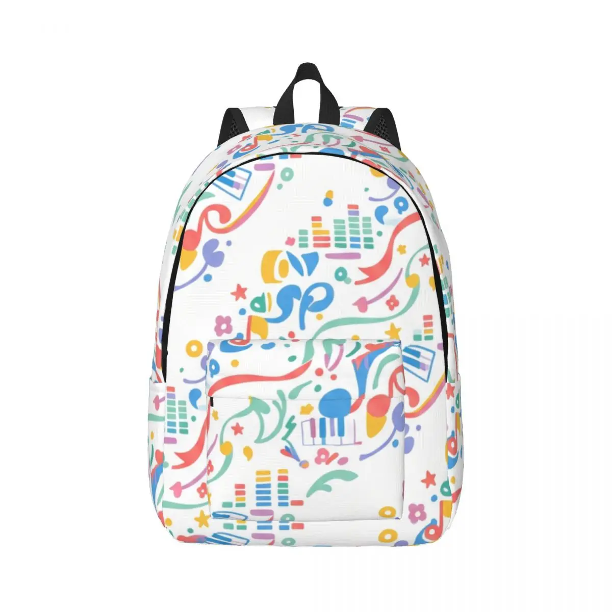 Print School Backpack Diagonal Music Note Piano Key Geometry Equalizer Preppy School Color Concert Bookbag for Teens College Men