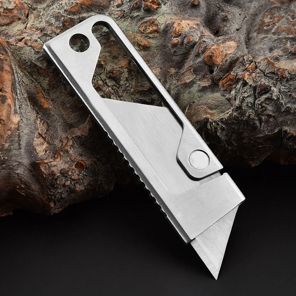 Stainless Steel Mini Pocket Utility Knife Sharp Portable Box Paper Cutter DIY Repair Manual Tool EDC Metal Stationery Knife