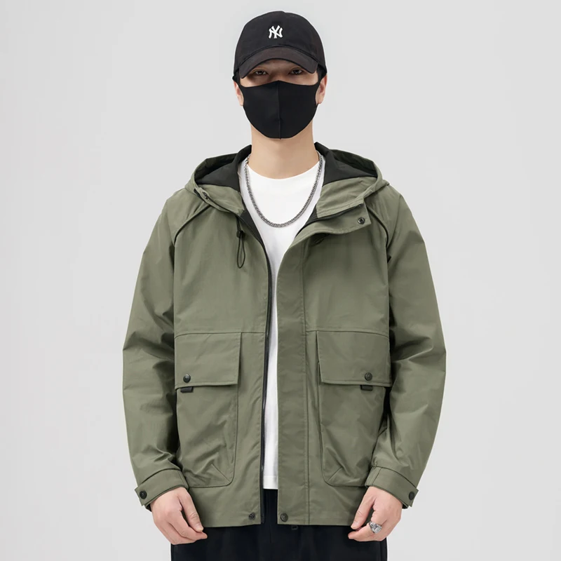 

Мужская модная куртка с капюшоном, весенне-осенняя, в корейском стиле, повседневная рабочая одежда, куртка-спортбукс Haome Sprinter, утилитарная одежда