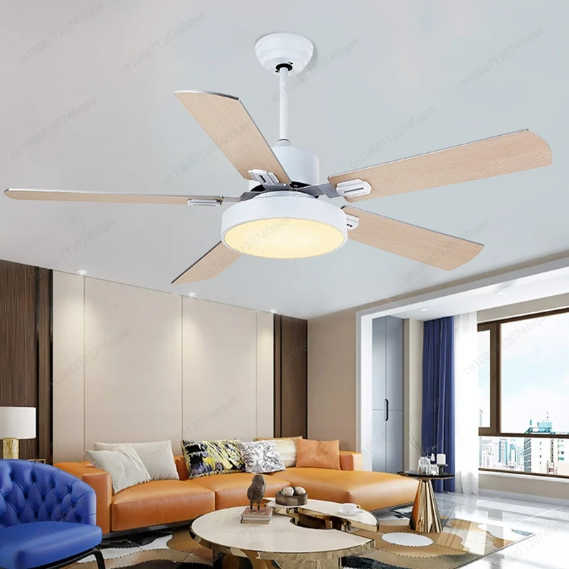 Modern Minimalist Style Full Spectrum LED Energy-saving Ceiling Fan Light 6-speed Remote Control Variable Frequency Fan Light