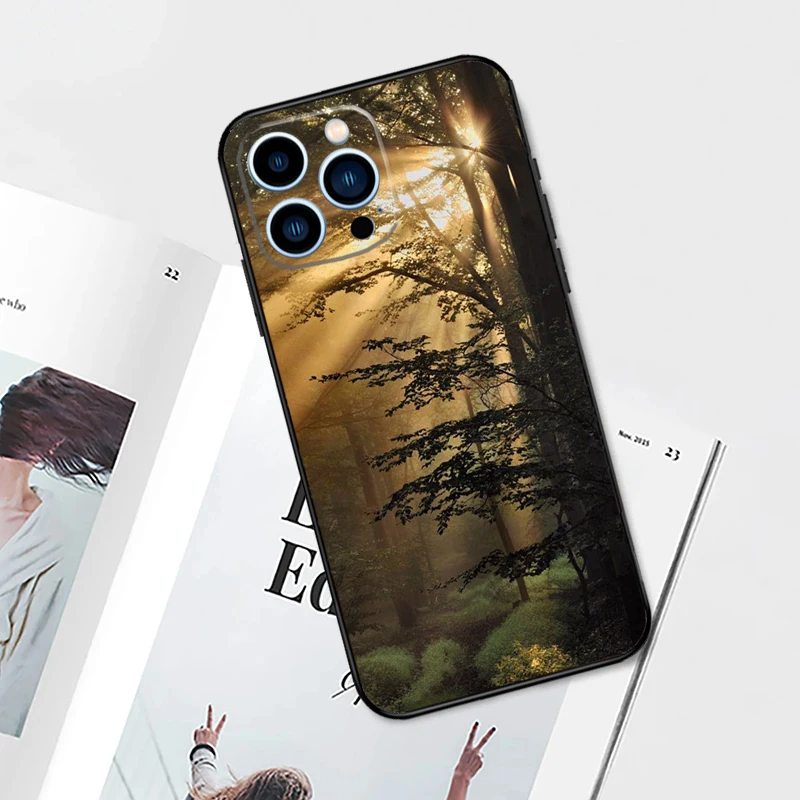 Beautiful Nature Forest Tree Case For iPhone 14 13 12 11 15 16 Pro Max Plus XS Max X XR 7 8 Plus 13 12 Mini Phone Cover