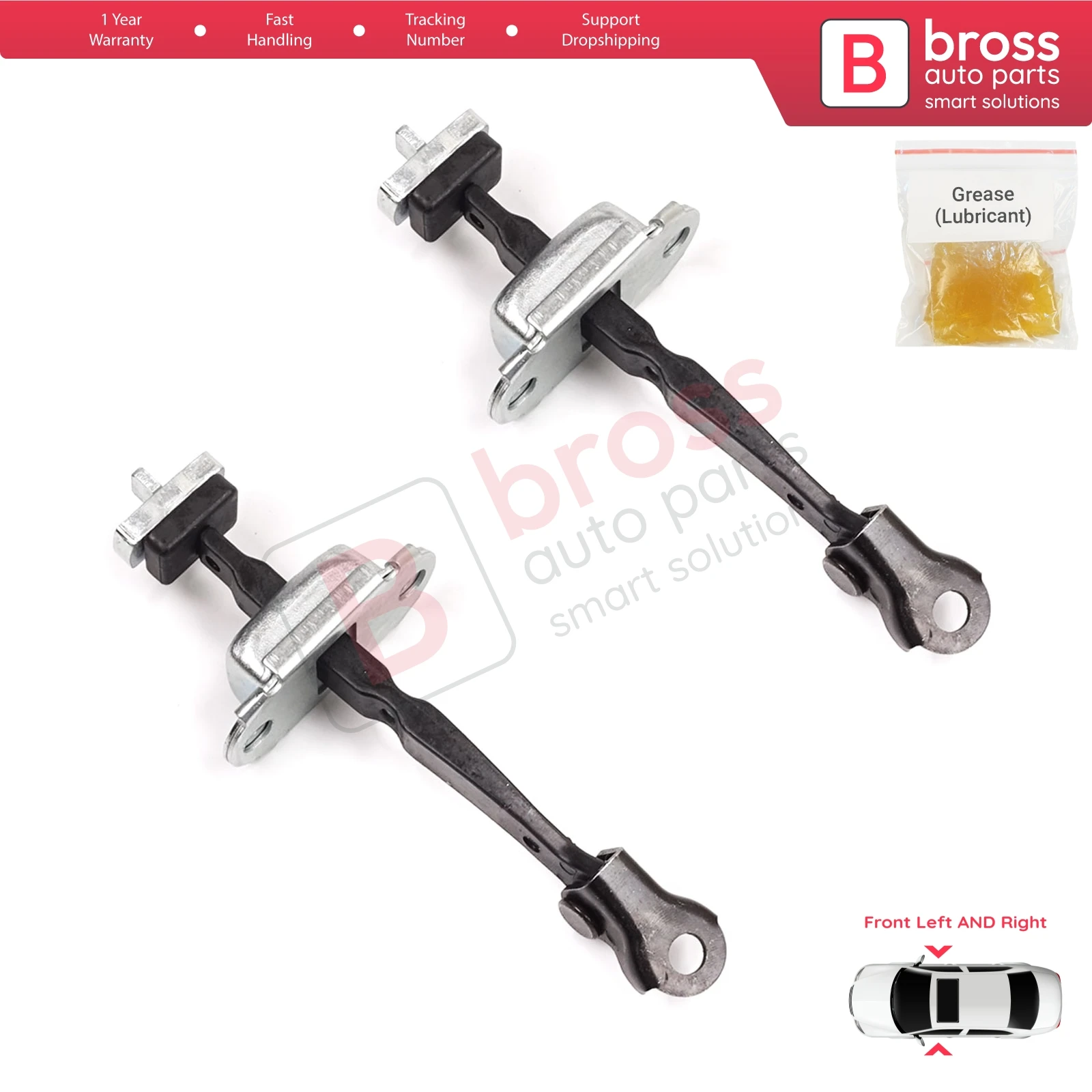BDP1478-1 2 stuks voordeurstopper beperkingsband voor Honda Civic MK8 VIII 2005-2013 HB FN FK Sedan FD FA 72340SNLT01
