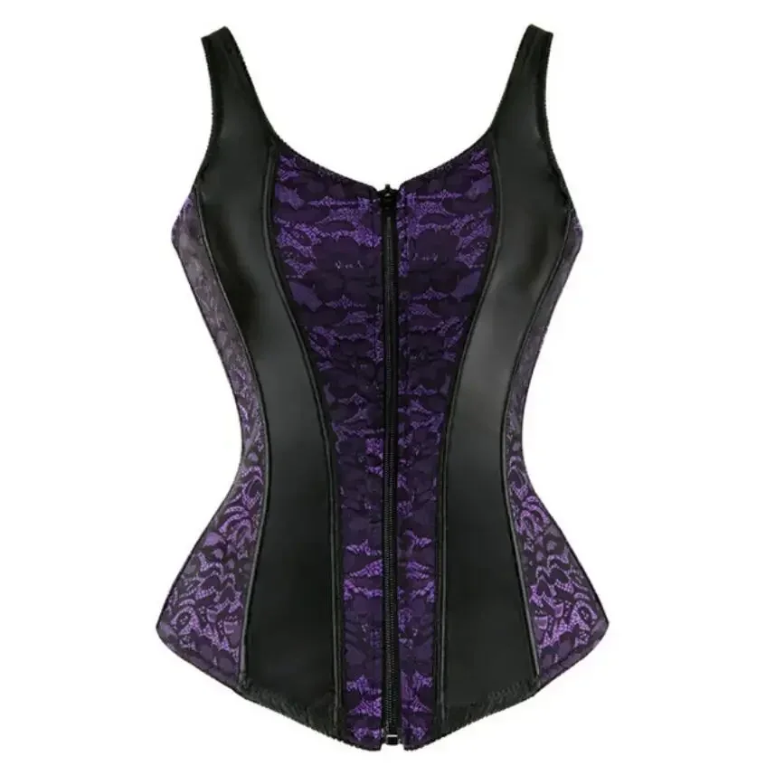Corset Top with Straps Push Up Burlesque Overbust Bustier Brocade Vintage Style Lace Floral Vest Corselet Girls Lingerie