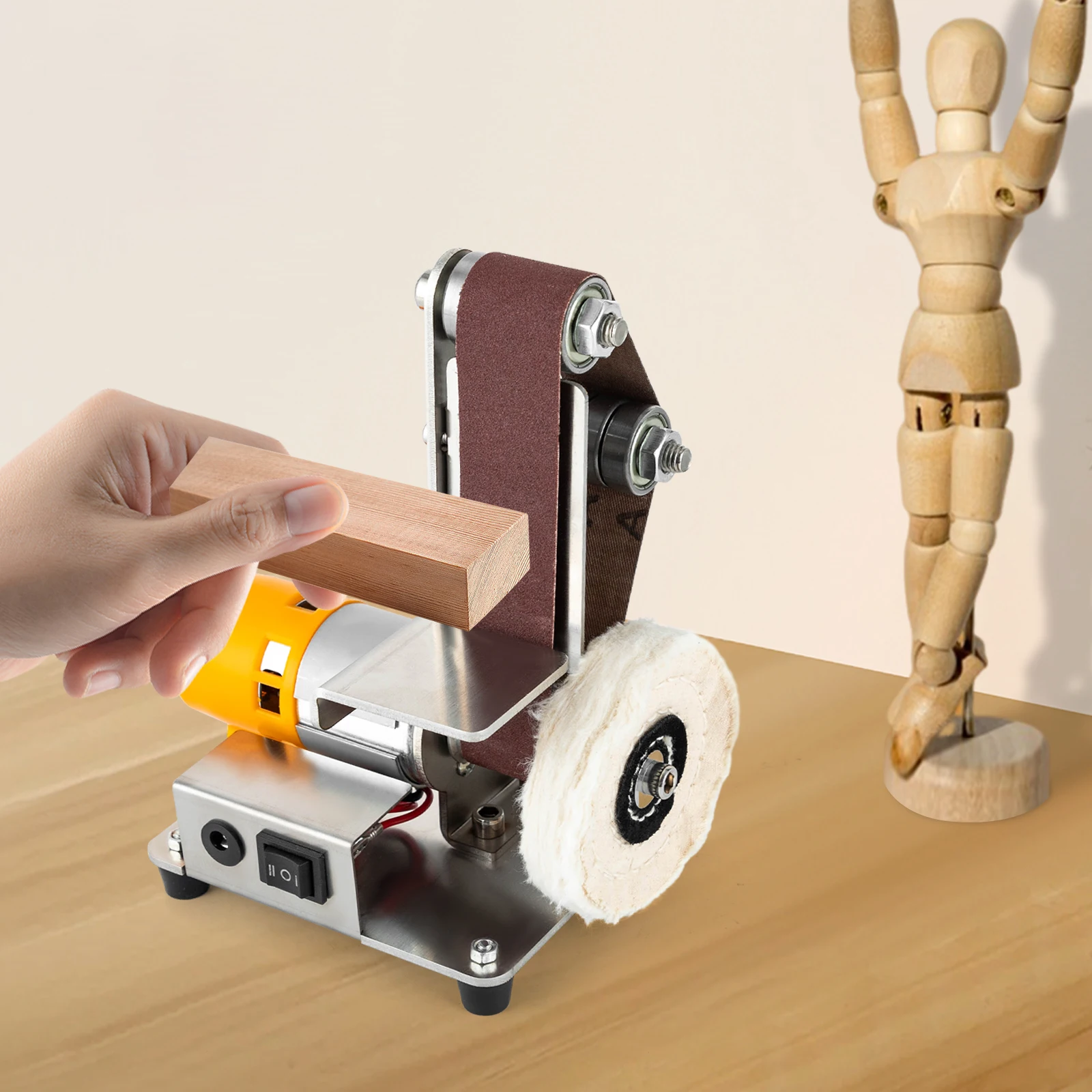 Small Mini Electric Sander 7-Speed Adjustable Angle Desktop Sanding Machine, DIY Woodworking Tools for Metal Grinding, Polishing