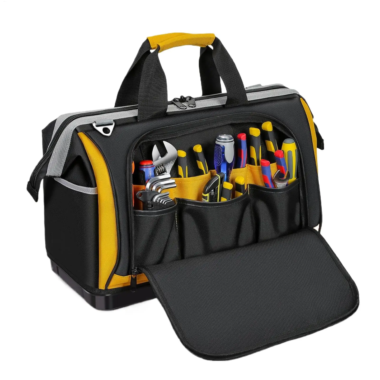 

Сумка-переноска для инструментов из ткани Оксфорд, сумка-органайзер для электрика, сумка для дрели, сумка-тоут для инструментов с твердым дном, сумка-органайзер для хранения инструментов