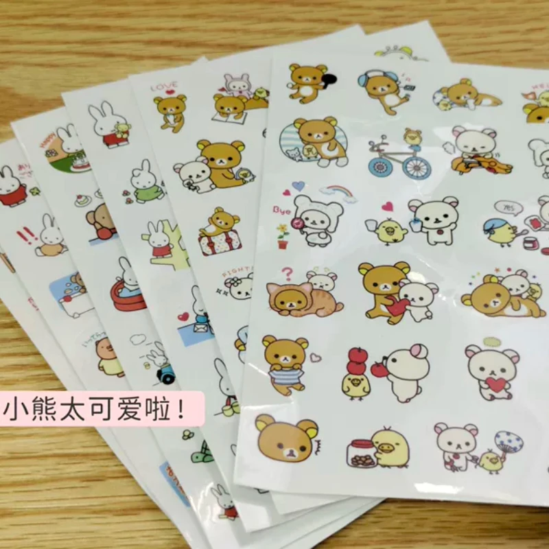

Rilakkumas Cute Little Bear cartoon transparent PVC Easy Bear Handbook Sticker Decorative Album Stickers Scrapbooking Stationery