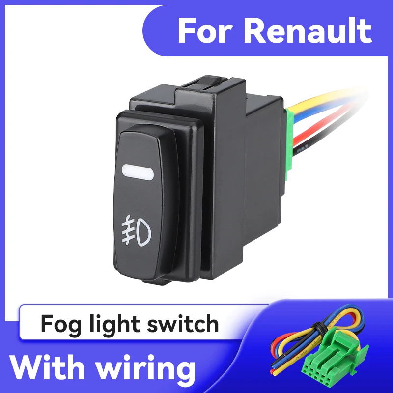 Fog Light Switch Power On/Off With Wire For Renault Megane Vision Espace Master Trafic Duster Sandro Car Modification Accessorie