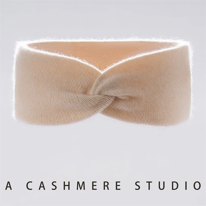 

Женская вязаная повязка для волос из чистого кашемира, платок, удобное ощущение, осенне-зимние модные аксессуары для волос