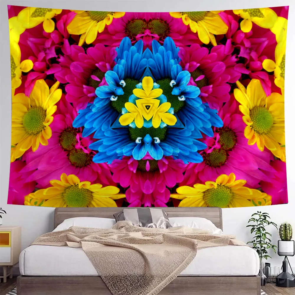 

Bedroom Aesthetics Tapestry Wall Hanging Bohemian Retro Mandala Living Room Dormitory Background Poster Bed Sheet Beach Mat