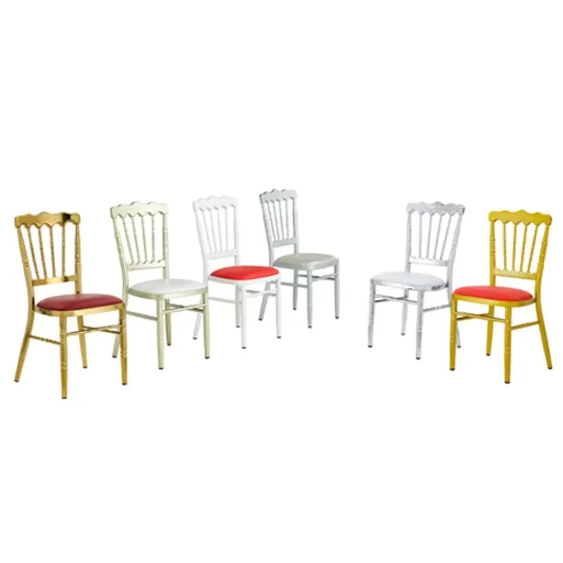 DSA  Hotel Banquet Backrest Dining Chair Electroplated Bamboo Chair Outdoor Activities Wedding Reception Chair High