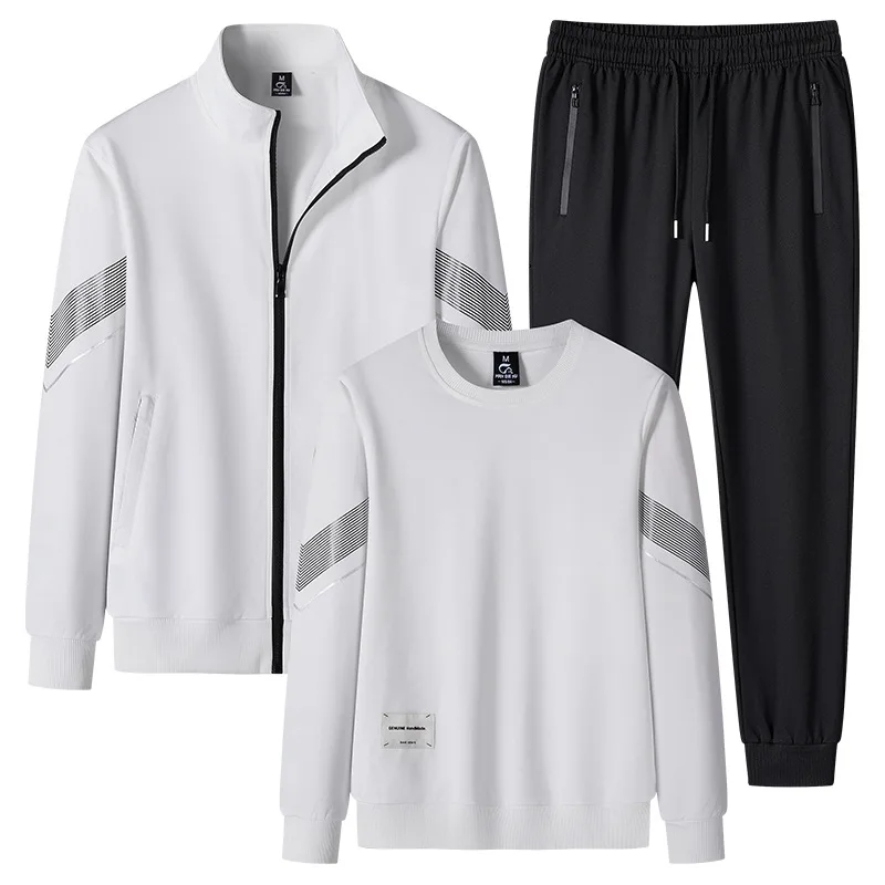 Men's 3Pc Sportswear Set for Outdoor Jogging - Breathable & Non-Stuffy, Loose Fit and Windproof Protection