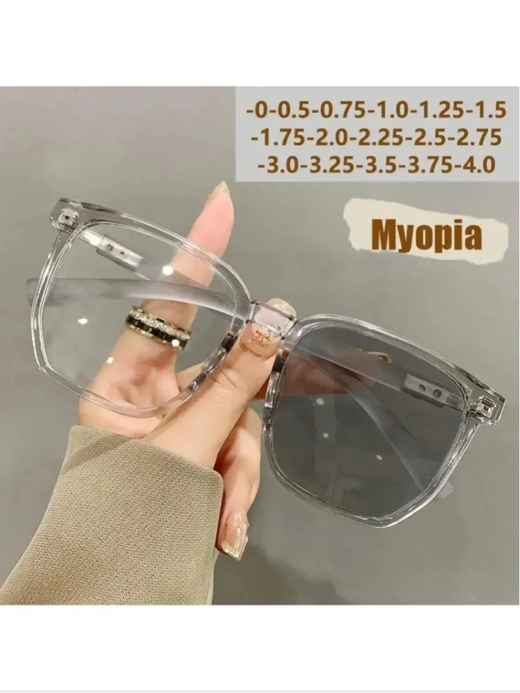 Photochrome Anti-Blaulicht Übergroße Geometrische Fassung Herren Damen Unisex Lese-Sonnenbrille 6023 Retro Trendige Brillen