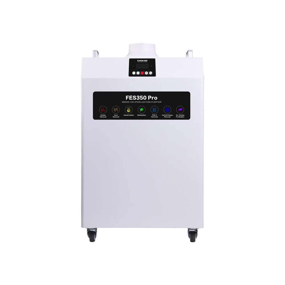 KNOKOO FES350 PRO High power Smoke purifier 350W mobile fume extractor for lab,, Engraving and Workshops