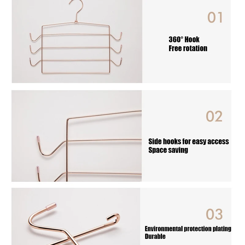 1PCS Gold Tank Top Hanger,Bra Organizer Rack with 360° Rotatable Hook for Closet,Space Saving Metal Clothes Racks for Camisole