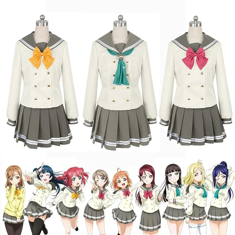 LoveLive!Sunshine!! ARCO Winter Uranohoshi High School Uniform Takami Chika You Sailor Suit Anime Cosplay Costumes