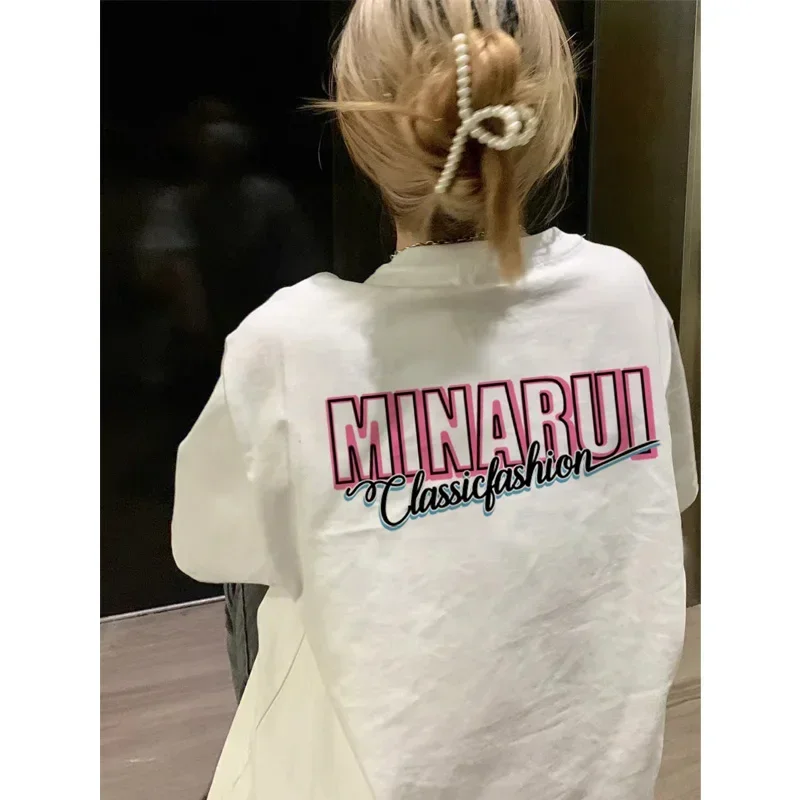 

2024 Summer New Hot Selling Fashion 100% Cotton Niche Design Brand Women Men Short Sleeve T-shirt Loose Printing T-shirt