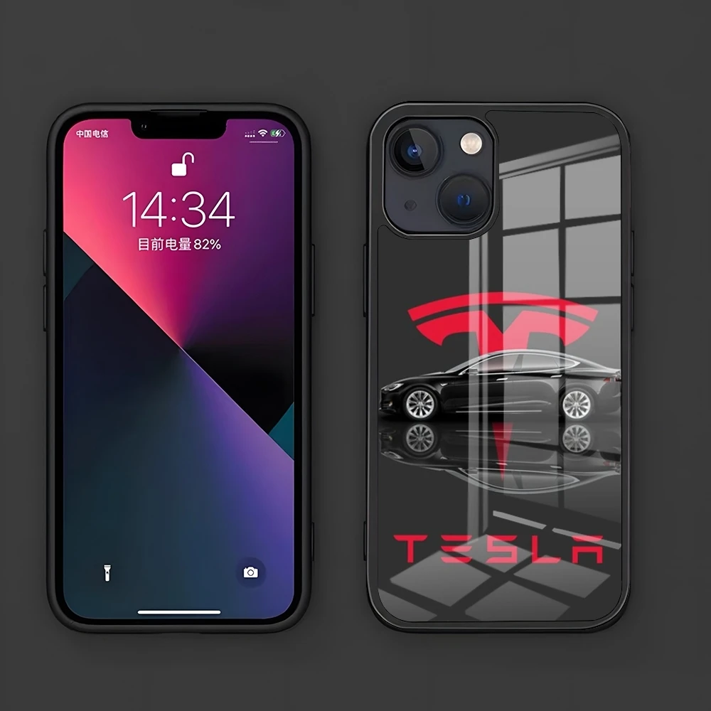 Energy Electric T-Teslaes-S custodia per telefono PC + TPU per Iphone 15 16 14 Pro Max 11 13 12 Mini 15 6 8 7 Plus X Xs XR Cover posteriore