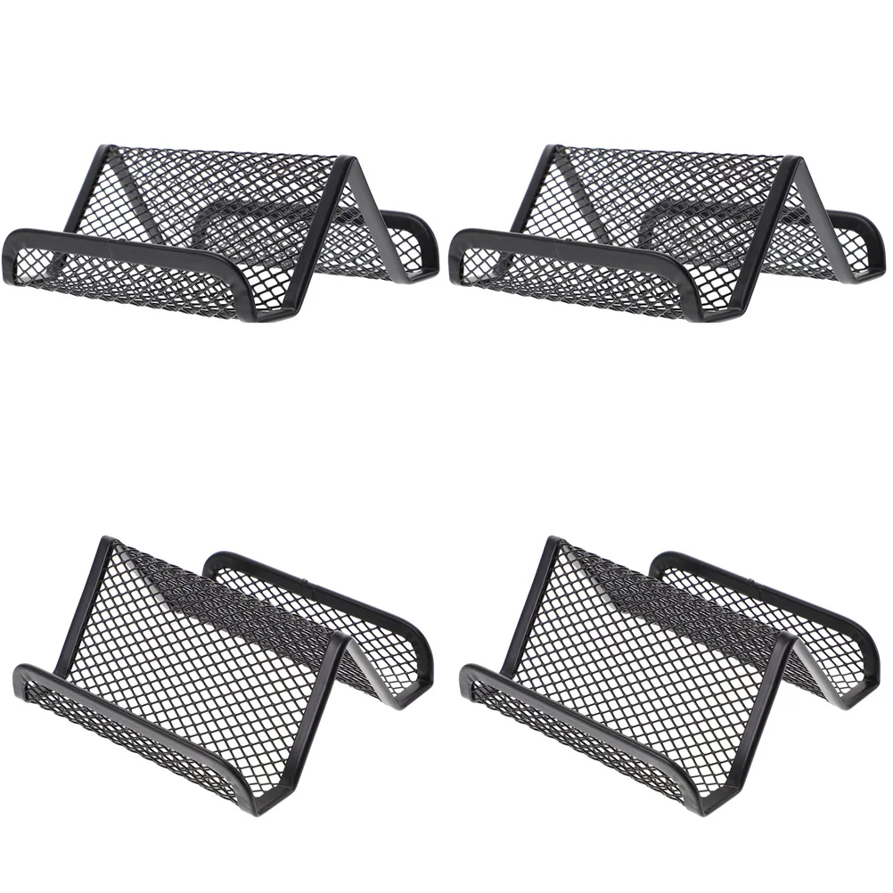4 Pcs Cards Office Business Stand Display Holder 95X45cm Metal Name Rack for Student