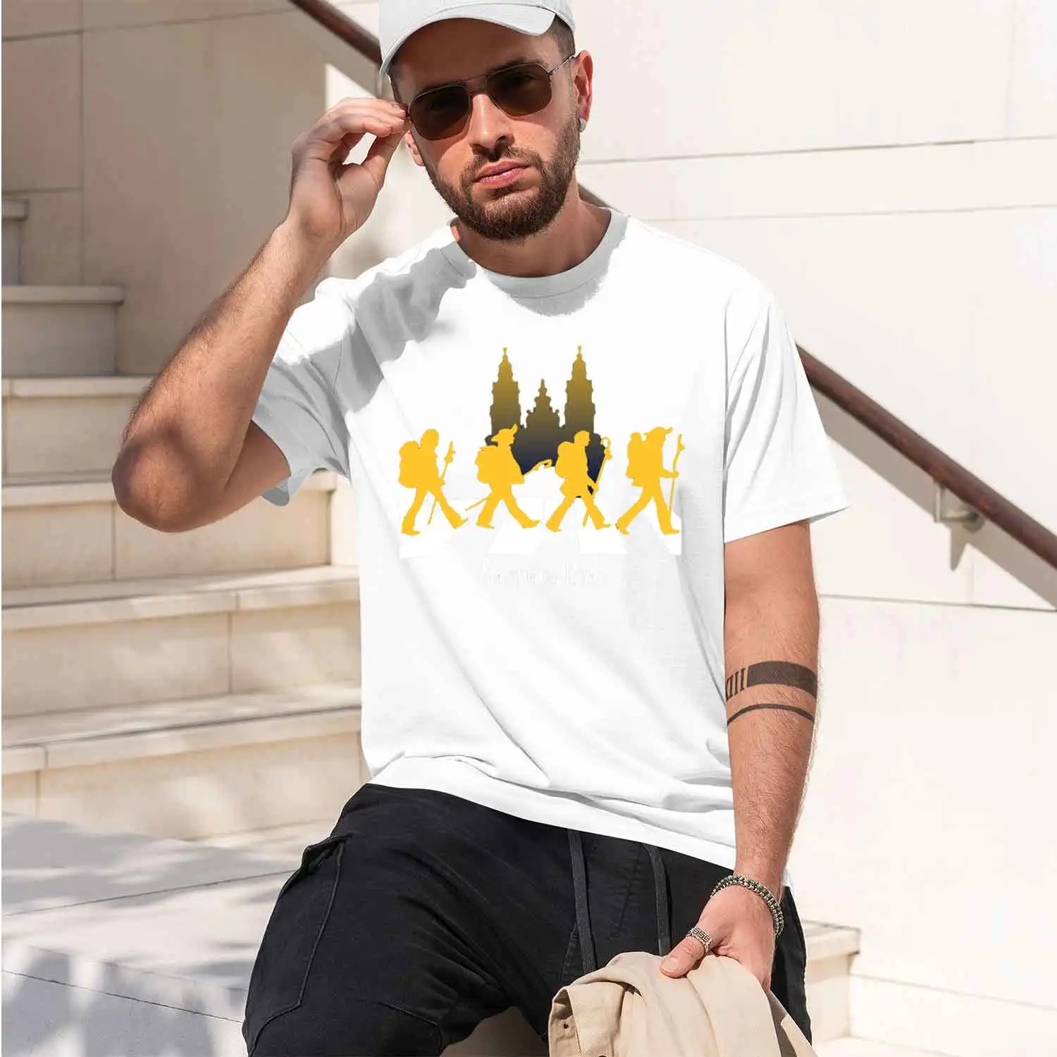 Funny Abbey Road Inspiration Santiago Road T-Shirt Short Sve Casual O-Neck Mens T-shirt Size S-3XL 2026 New Model Short-sleeve c