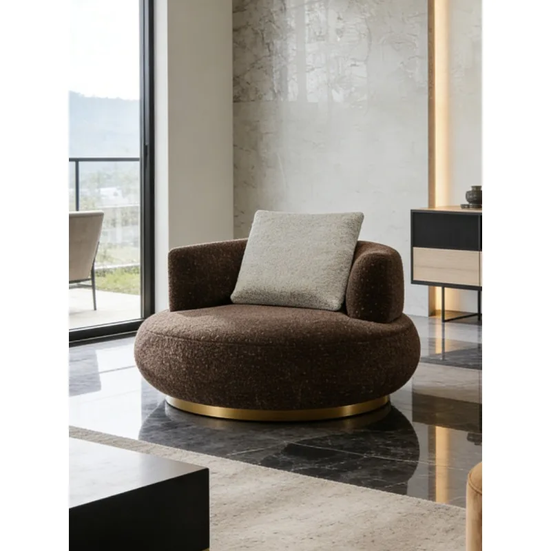 Italian light luxury high-end small sofa, single living room sofa stool high-end large flat-floor villa