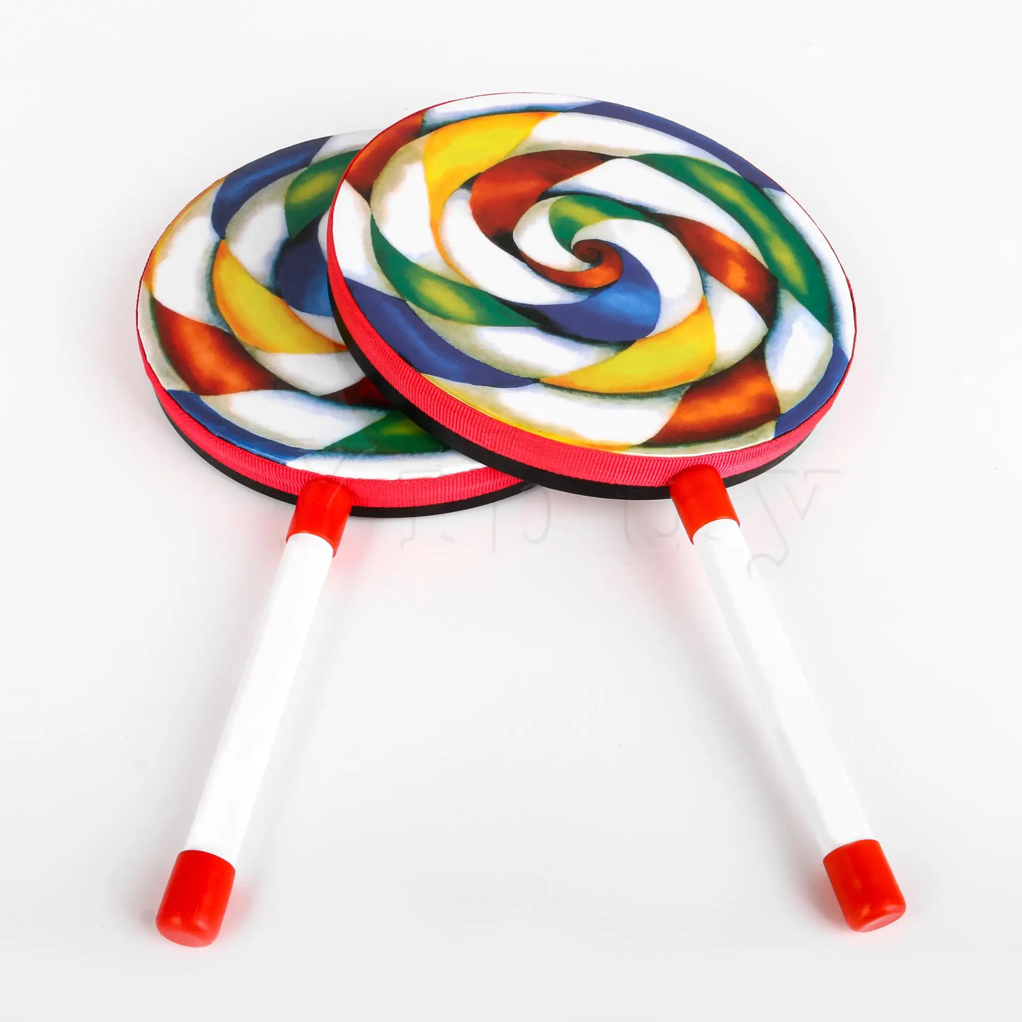 5 pces lollopop forma multicolorido mão tambores ferramentas exploratórias musicais