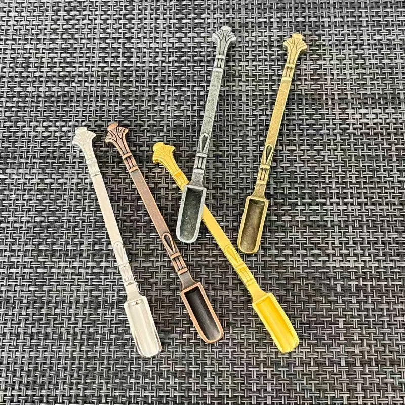 4/8pcs retro Multifunction Metal Smoking Pipe spoon mini Portable Light-weight Snuff pipe Accessories Cool Gadget for Men
